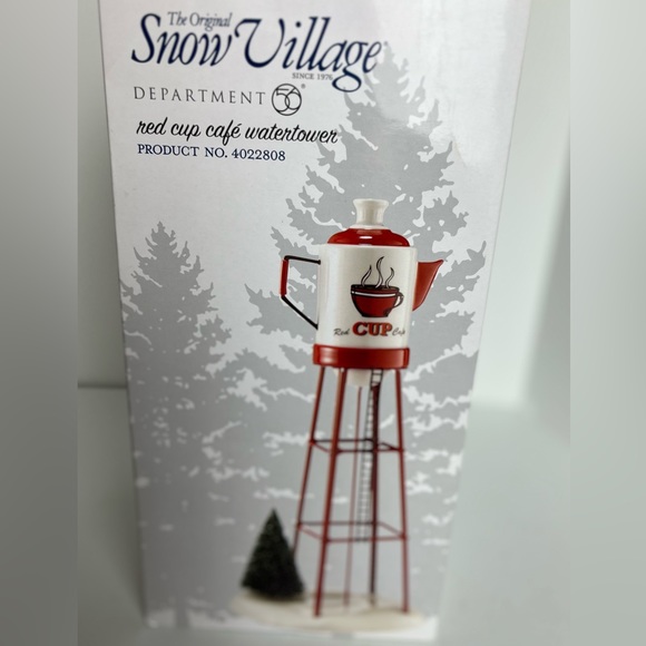 Department 56 Red Cup Cafe Watertower 4022808 - Picture 1 of 7